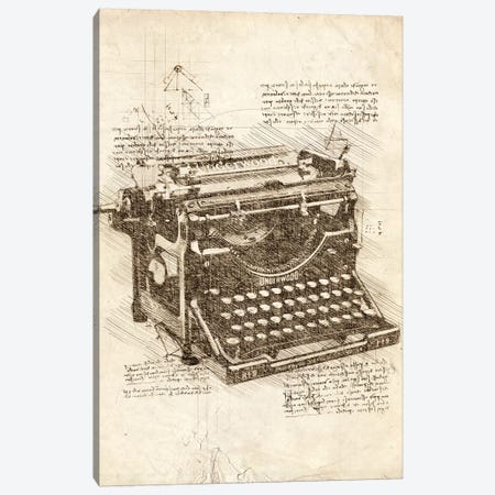 Typewriter Canvas Print #CVL78} by Cornel Vlad Canvas Art Print