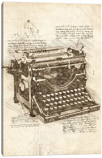 Typewriter Canvas Art Print