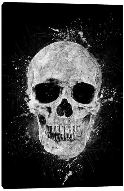 Gothic Human Skull Canvas Art Print - Skull Art