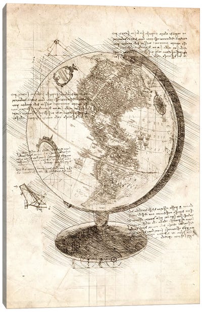World Globe Canvas Art Print - Globes