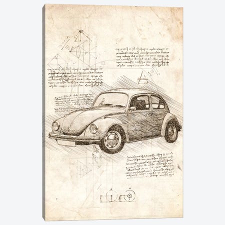 VW Beetle Canvas Print #CVL94} by Cornel Vlad Canvas Artwork