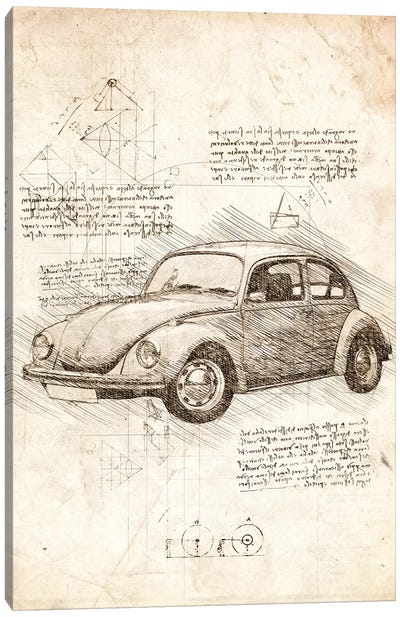 VW Beetle Canvas Art Print - Volkswagen