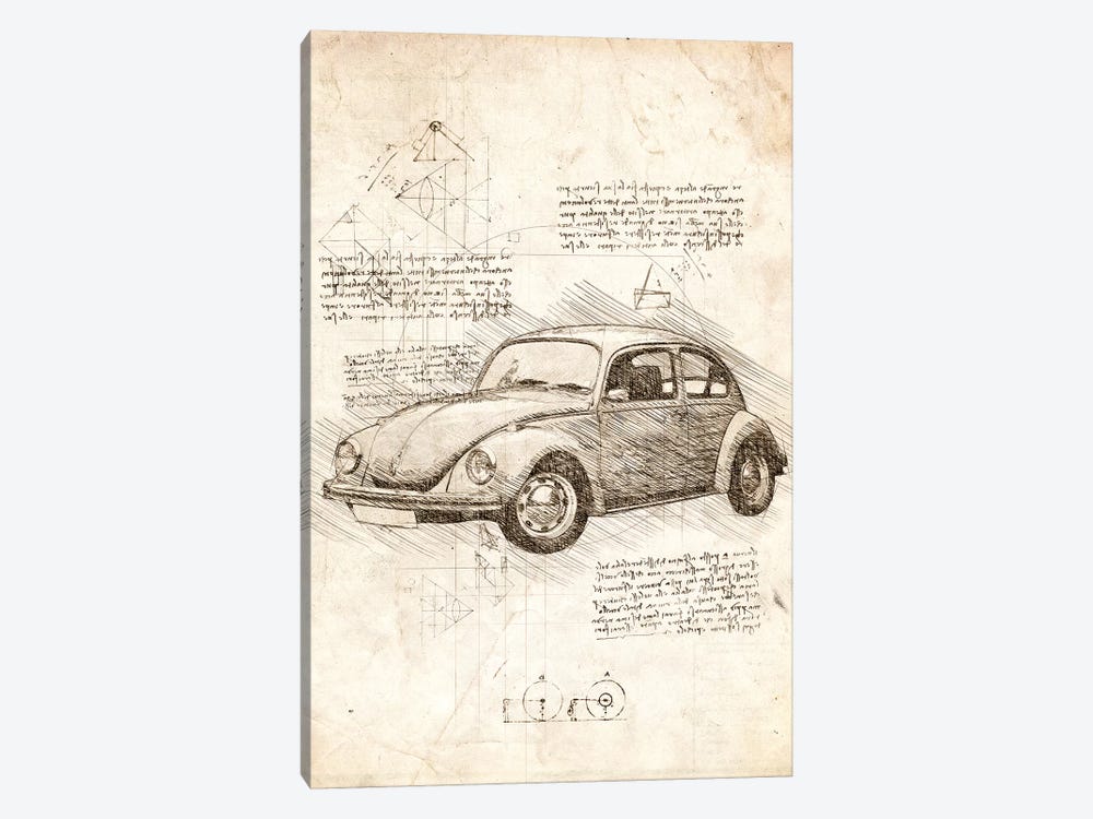 VW Beetle by Cornel Vlad 1-piece Canvas Artwork