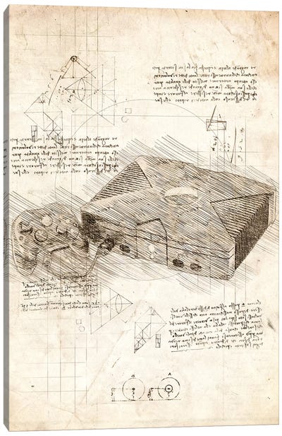 Xbox Canvas Art Print - Blueprints & Patent Sketches
