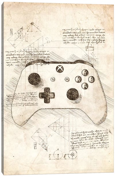 Xbox One Gamepad Canvas Art Print - Toy & Game Blueprints