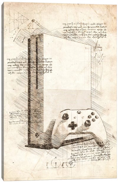 Xbox One S Canvas Art Print - Toy & Game Blueprints