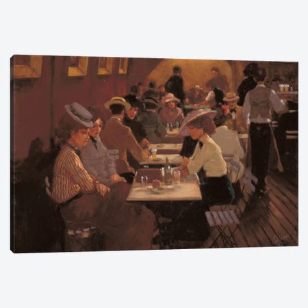 Old Bar Scene Canvas Print #CVR5} by Carel van Rooijen Canvas Art Print