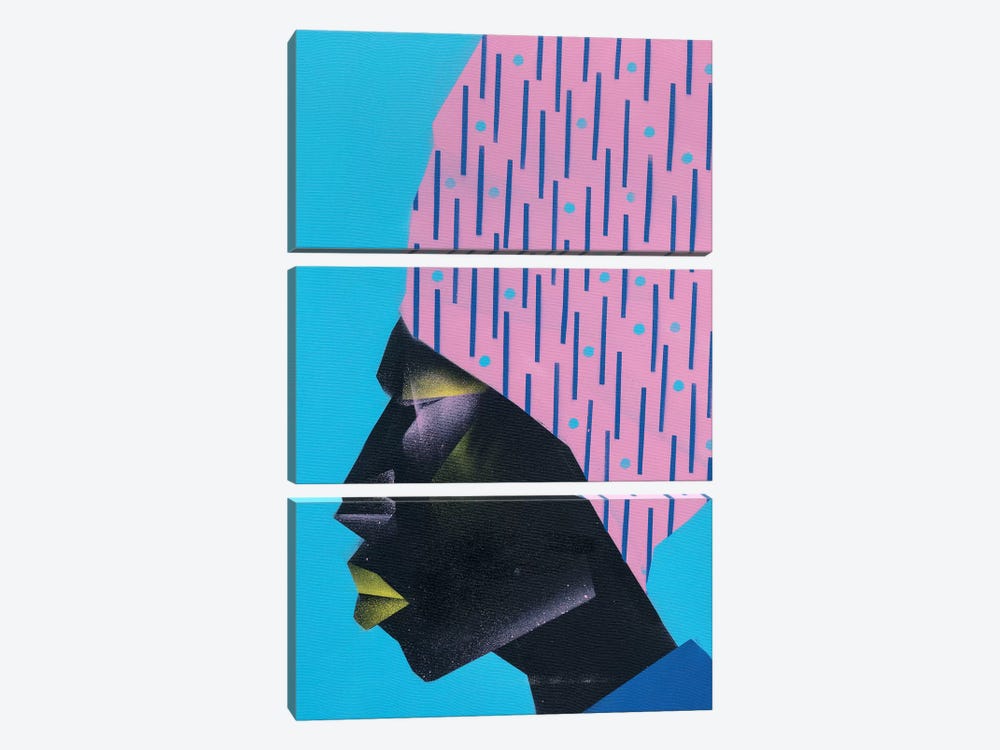 Pink Turban by VCalvento 3-piece Canvas Art
