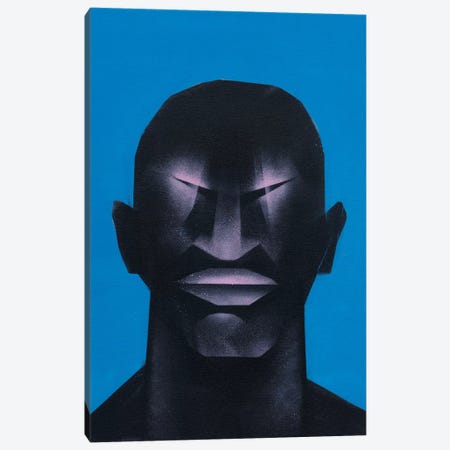 Portrait in Blue Canvas Print #CVT26} by VCalvento Art Print