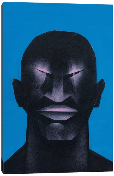 Portrait in Blue Canvas Art Print - VCalvento