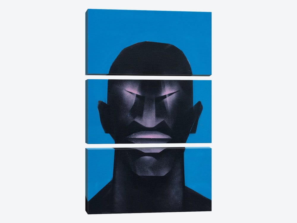 Portrait in Blue by VCalvento 3-piece Canvas Print