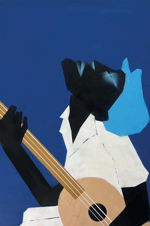 Lonely Guitarrist by VCalvento wall art