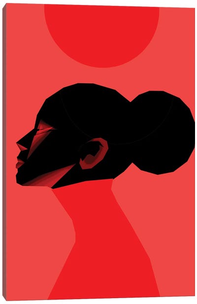 Red Sun Woman Canvas Art Print - VCalvento