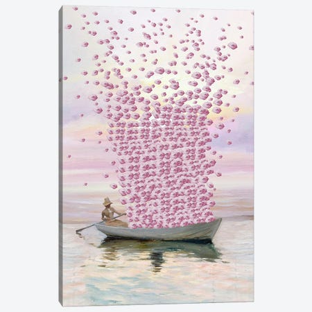 Flower Boat Canvas Print #CWD112} by Caroline Wendelin Canvas Wall Art