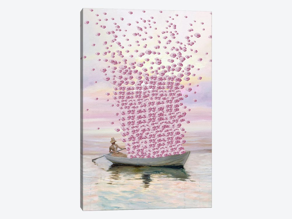 Flower Boat by Caroline Wendelin 1-piece Canvas Art Print