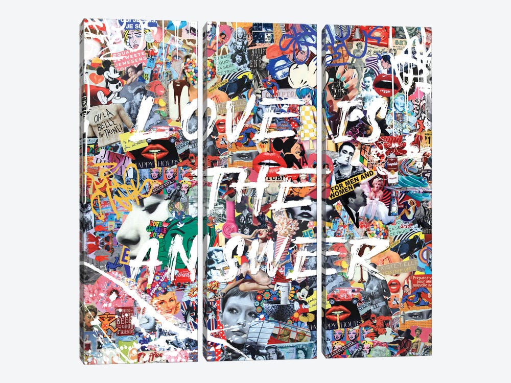 Love Is The Answer by Caroline Wendelin 3-piece Canvas Art