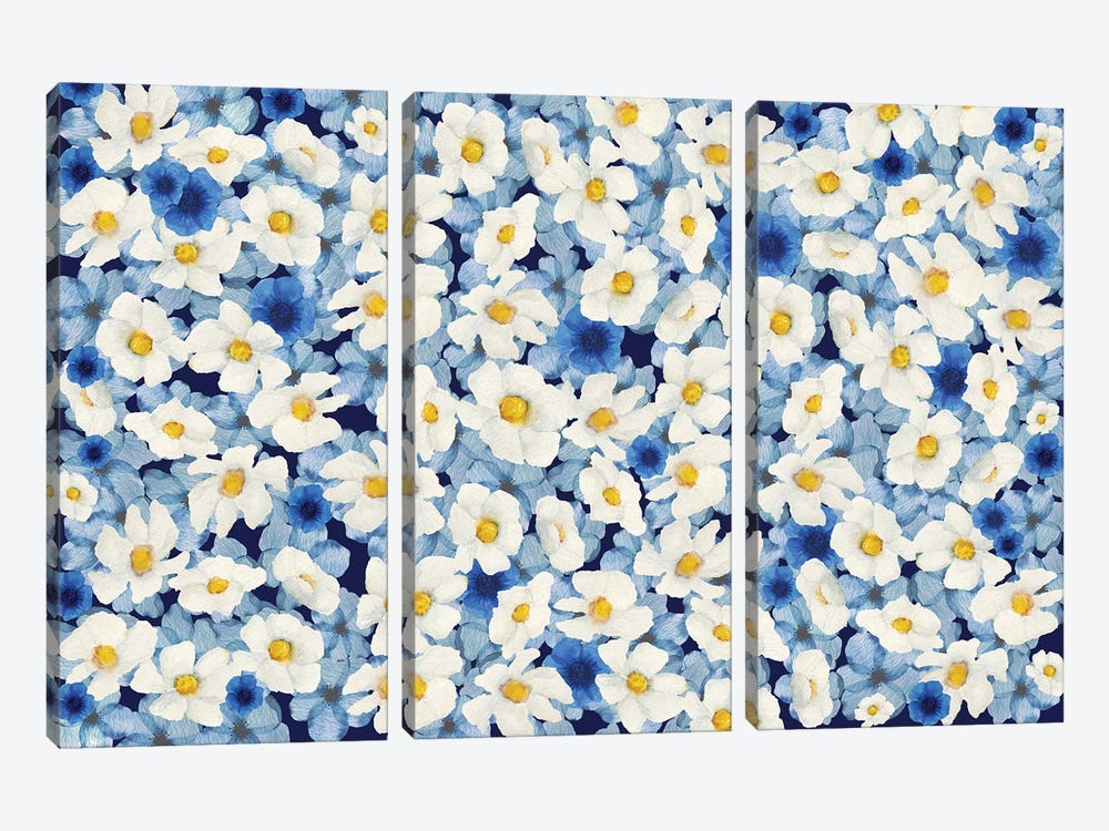 Flowers I by Caroline Wendelin 3-piece Canvas Print