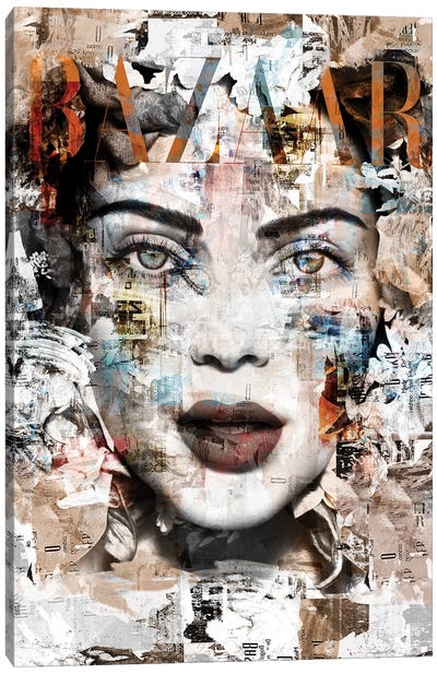 Cover Story II Canvas Art Print - Multimedia Portraits