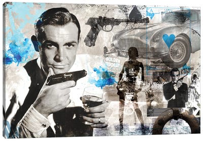 James Bond Is Back Canvas Art Print - Sixties Nostalgia Art