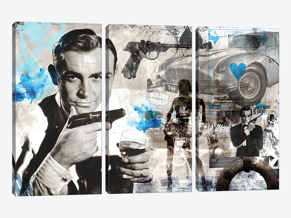 James Bond Is Back by Caroline Wendelin 3-piece Canvas Print