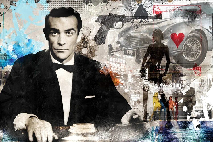 James Bond Sean Connery by Caroline Wendelin wall art