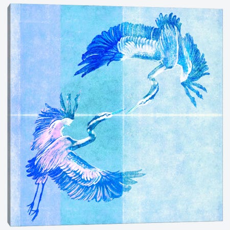 Heron Blue Canvas Print #CWD177} by Caroline Wendelin Art Print