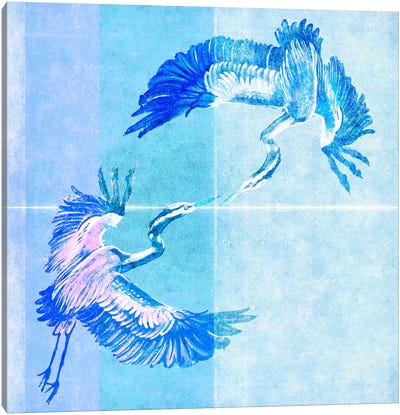 Heron Blue Canvas Art Print - Heron Art