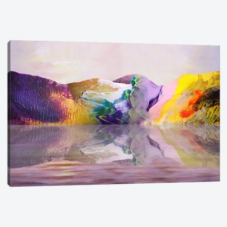 Mountains And Lake Canvas Print #CWD181} by Caroline Wendelin Canvas Art Print