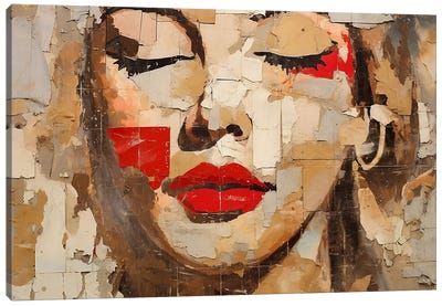 Red Lips Canvas Art Print - Make-Up Art
