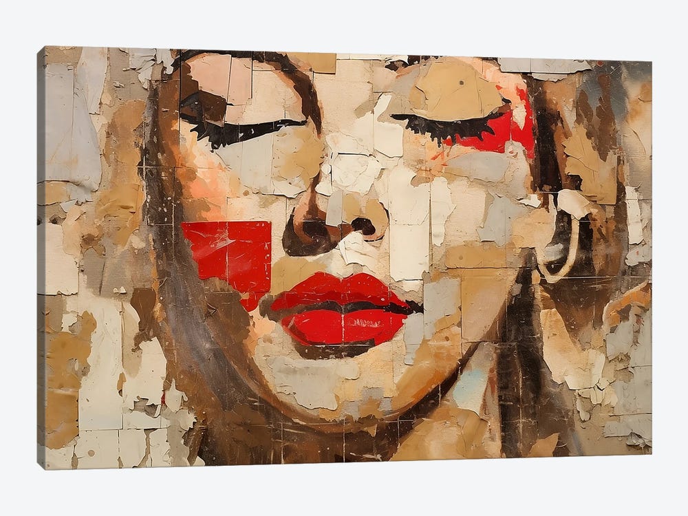 Red Lips by Caroline Wendelin 1-piece Canvas Art Print