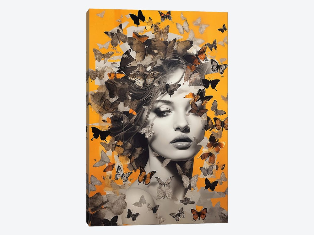 Butterfly Mind by Caroline Wendelin 1-piece Canvas Artwork