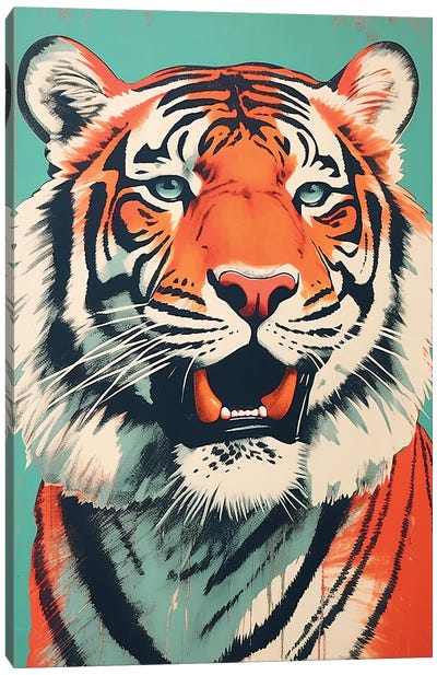 Tiger Gaze Canvas Art Print - Caroline Wendelin