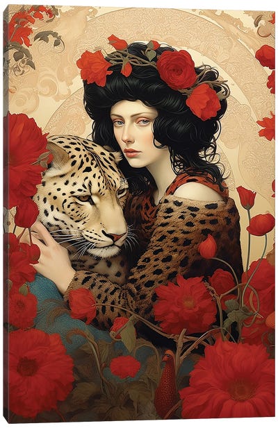 Red Queen Canvas Art Print - Leopard Art