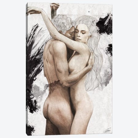 Embrace Canvas Print #CWD21} by Caroline Wendelin Art Print