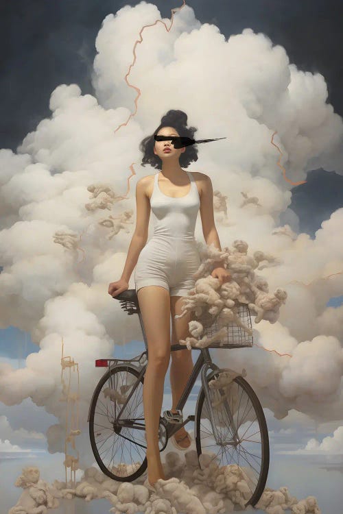 Cloud Biking by Caroline Wendelin wall art