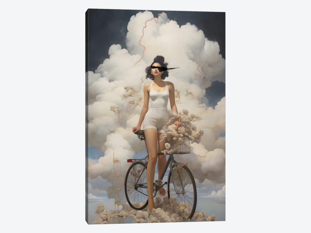Cloud Biking by Caroline Wendelin 1-piece Canvas Art Print