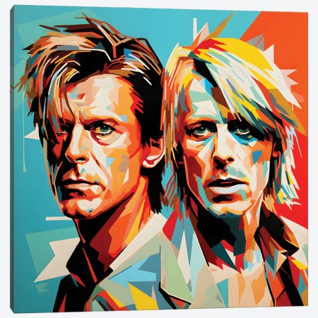 David Bowie And Iggy Pop Canvas Print #CWD235} by Caroline Wendelin Canvas Wall Art