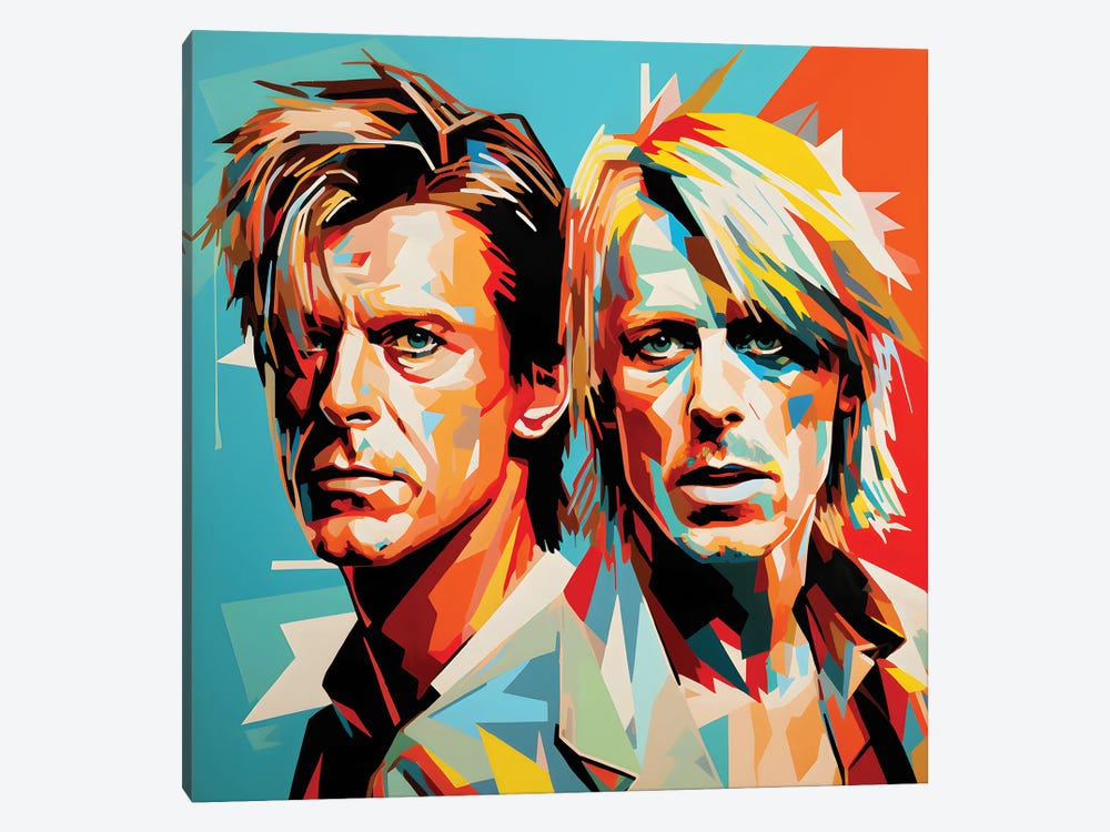 David Bowie And Iggy Pop by Caroline Wendelin 1-piece Canvas Art