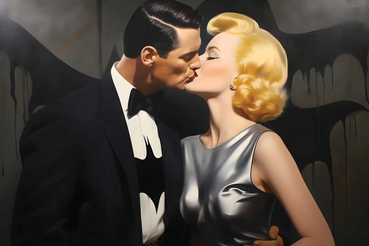 Marilyn And Batman by Caroline Wendelin wall art