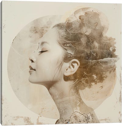 Moon Goddess Canvas Art Print - Hair & Beauty Art