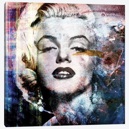 Grunge Marilyn Canvas Print #CWD26} by Caroline Wendelin Canvas Wall Art