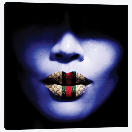 Gucci Lips Canvas Print #CWD27} by Caroline Wendelin Canvas Art