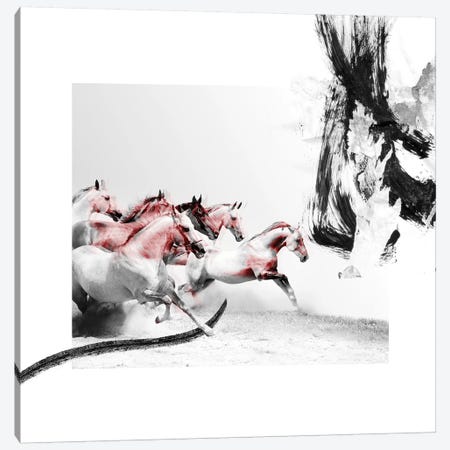 Horse Race Canvas Print #CWD29} by Caroline Wendelin Canvas Art Print