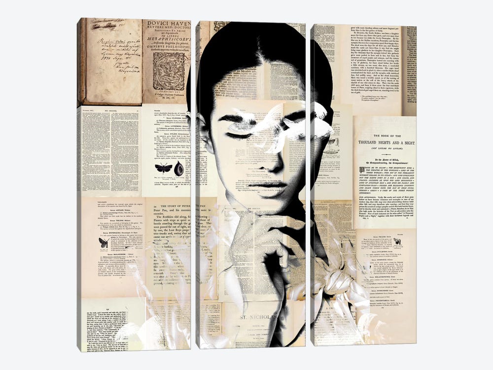 Paper Girl by Caroline Wendelin 3-piece Canvas Art