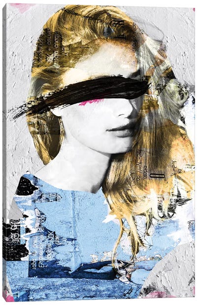 Paper Girl III Canvas Art Print - Multimedia Portraits