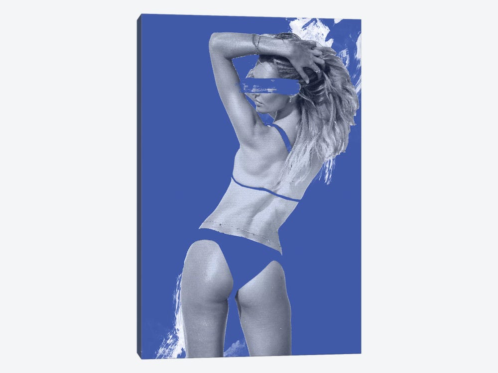 Pop Blue by Caroline Wendelin 1-piece Canvas Art Print