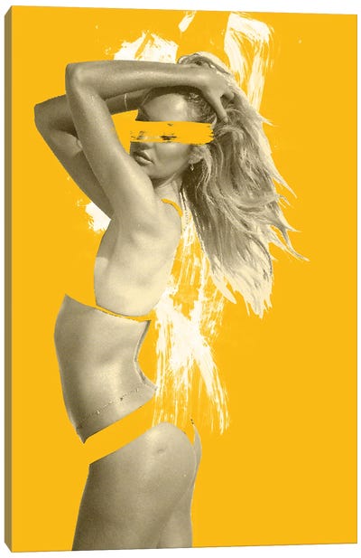 Pop Yellow Canvas Art Print - Pantone 2021 Ultimate Gray & Illuminating