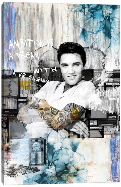 V8 Engine Canvas Art Print - Elvis Presley