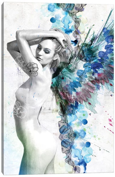 Water Angel Canvas Art Print - Multimedia Portraits