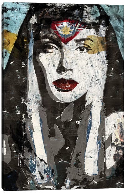 Wonder Woman Canvas Art Print - Multimedia Portraits